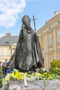 Monument of Pope John Paul II in his home town city Wadowice, Po Royalty Free Stock Photo