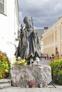 WADOWICE, POLAND - SEPTEMBER 14, 2019: Monument of Pope John Paul II in his home town city Royalty Free Stock Photo