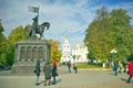 VLADIMIR, RUSSIA - OCTOBER 07, 2018: Assumption church in Vladimir city Monument of Prince Vladimir