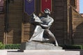 Monument of Prince Yaroslav the Wise at the entrance to the Golden Gate of Kiev, Ukraine Royalty Free Stock Photo