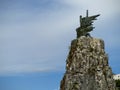 Monument of the revolution in a top rock to Virpazar in Montenegro.