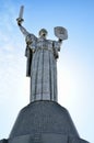 Monument Rodina Mother on the background of the blue sky.