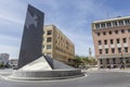 Monument at roundabout near the entrance to the port of cadiz, i