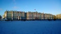 The monument of Russia: the Winter Palace Hermitage Museum in Saint Petersburg city centre in clear winter day Royalty Free Stock Photo