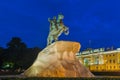 Monument of Russian emperor Peter the Great The Bronze Horseman - Saint-Petersburg - Russia Royalty Free Stock Photo