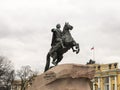 Monument of Russian emperor Peter the Great, known as The Bronze Horseman , in Saint Petersburg, Russia Royalty Free Stock Photo