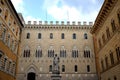 The monument of Sallustio Bandini on Square Salimbeni in Siena, Italy Royalty Free Stock Photo