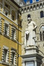 Monument of Sallustio Bandini at Square Salimbeni in Siena Royalty Free Stock Photo