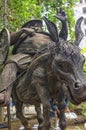 Monument of Sancho Panso, fat squire is riding a donkey Royalty Free Stock Photo