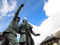 Monument of Saussure and Balmat at Chamonix Mont Blanc, France Royalty Free Stock Photo