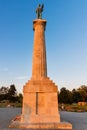 Monument sculpture of the Belgrade Victor serbian: Pobednik made of bronze.