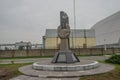 Monument sculpture at the square near Chernobyl nuclear power plant