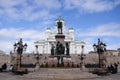 Monument on the Senate Square. Helsinki, Finland. Royalty Free Stock Photo