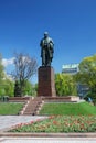 Monument of Shevchenko in spring public garden