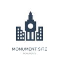 monument site icon in trendy design style. monument site icon isolated on white background. monument site vector icon simple and