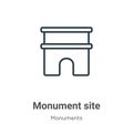 Monument site outline vector icon. Thin line black monument site icon, flat vector simple element illustration from editable