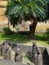 Monument of slaves and the anglican cathedral in Stone Town, Zanzibar Royalty Free Stock Photo