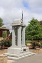 The monument at the Soldiers Memorial Hall commemorates the servicemen and women who have served in conflicts involving Australia