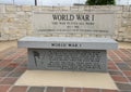 Monument for soldiers who died in World War I in the Veteran`s Memorial Park, Ennis, Texas Royalty Free Stock Photo