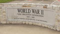 Monument for soldiers who died in World War II in the Veteran`s Memorial Park, Ennis, Texas