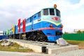 Monument of the soviet diesel locomotive TE3