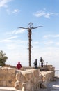 The monument - the Staff of Moses in Memorial Church of Moses on Mount Nebo near the city of Madaba in Jordan