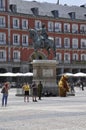 Statue equestre of Felipe III from Plaza Mayor square of Madrid City. Spain Royalty Free Stock Photo