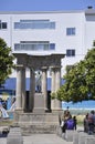 Monument with Statue of Eusebio Da Guarda in Potevedra Square from A Coruna Town. Spain Royalty Free Stock Photo