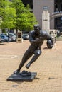 a monument and statue of the LSU college football player Billy Cannon at Tiger Stadium on the Campus of Louisiana State University