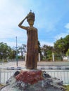 Monument in t-junction of Baucau road, Timor-Leste. Royalty Free Stock Photo