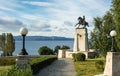 Monument of Tatishchev on the banks of the Volga river at Togliatti, Russia Royalty Free Stock Photo