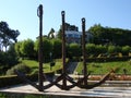 The monument `three anchors` in the park