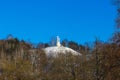 Monument of Three Crosses on the Bleak Hill at dawn time in Vilnius, Lithuania. Royalty Free Stock Photo