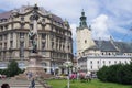 Monument to Adam Mickiewicz, Polish poet in Lwow, Ukraine Royalty Free Stock Photo