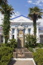 Monument to Admiral Mikhail Petrovich Lazarev on a railway station Lazarevskaya, Sochi Royalty Free Stock Photo