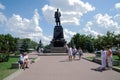 Monument to Admiral Nakhimov on the background of the city