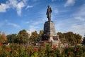 Monument to Admiral Nakhimov surrounded by roses in Sevastopol in the Crimea in summer. Horizontally. Travel concept. September 29 Royalty Free Stock Photo