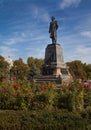 Monument to Admiral Nakhimov surrounded by roses in Sevastopol in the Crimea in summer. Vertically. Travel concept. September 29, Royalty Free Stock Photo