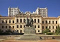 Monument to Akaki Tsereteli and Ilia Chavchavadze on Rustaveli Avenue in Tbilisi. Georgia