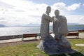 A monument to Alberto Maria de Agostini in Puerto Natales in Patagonia, Chile Royalty Free Stock Photo