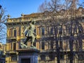 Monument to Alessandro Ferrero La Marmora at Giardino Lamarmora Gardens. Turin, Italy Royalty Free Stock Photo