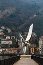 A monument to Alessandro Volta on the lake Como, Italy