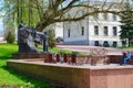 Monument to Alexander Sergeevich Pushkin in park named after Pushkin, Vitebsk, Belarus