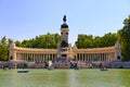 The monument to Alfonso XII in the Buen Retiro Park Estanque grande del Retiro sunny morning in Madrid, Royalty Free Stock Photo