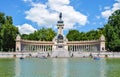 Monument to Alfonso XII in Buen Retiro Park on sunny day, Madrid, Spain