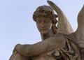 Monument to an angel on a cemetery Royalty Free Stock Photo