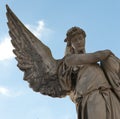 Monument to an angel on a cemetery Royalty Free Stock Photo