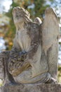 Monument to an angel on a cemetery Royalty Free Stock Photo