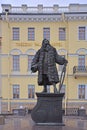 Monument to architect Domenico Trezzini on Vasilyevsky Island in Saint Petersburg, Russia Royalty Free Stock Photo