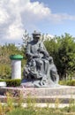 Monument to the Armenian musician playing on a duduk. Gyumri